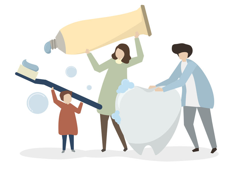 带牙套的家庭示意图