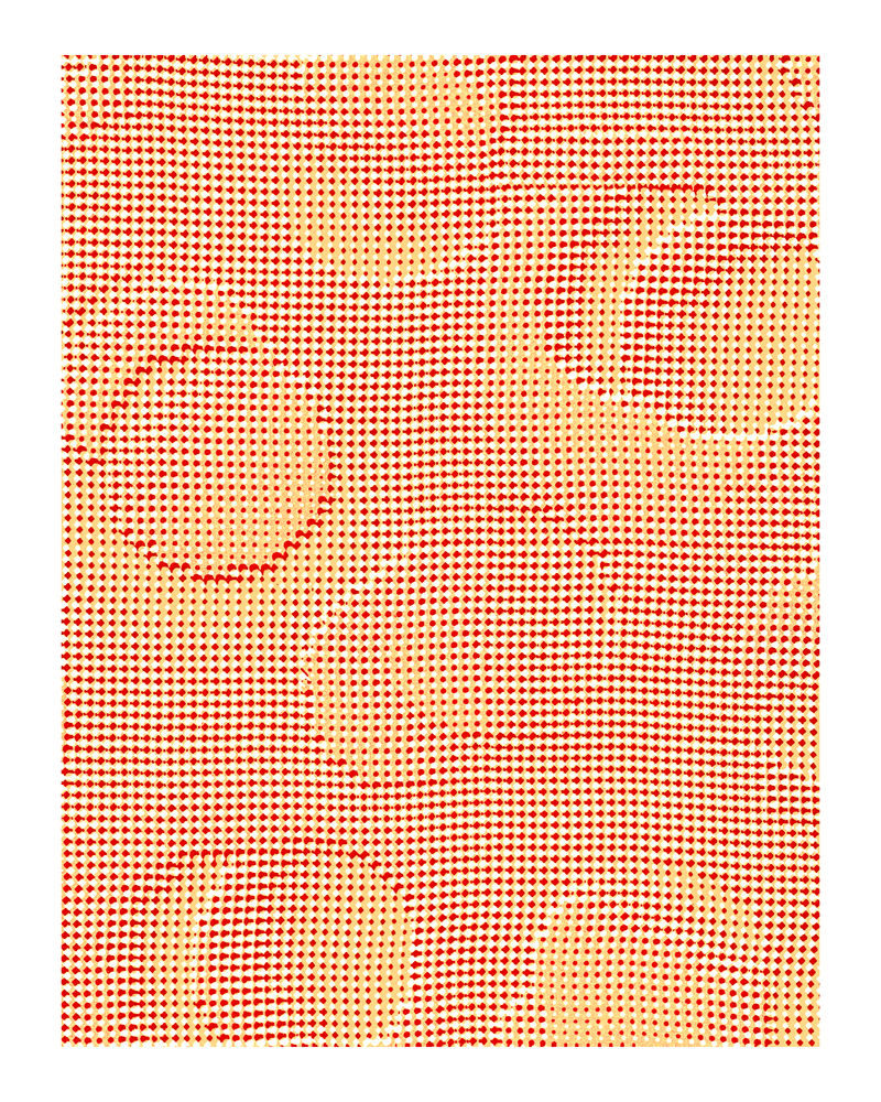 圆形橙色图案复古插画墙画印刷品和海报设计混搭原作品