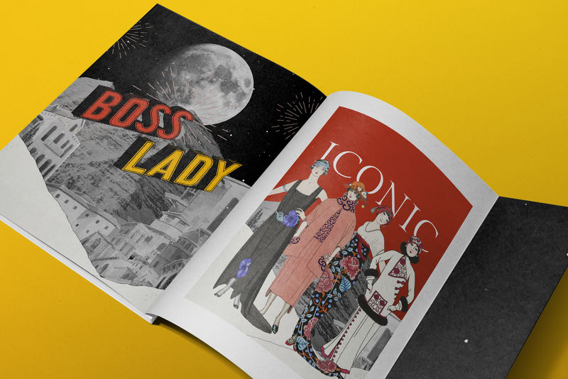 复古巴黎时尚杂志乔治·巴比尔艺术作品的混音