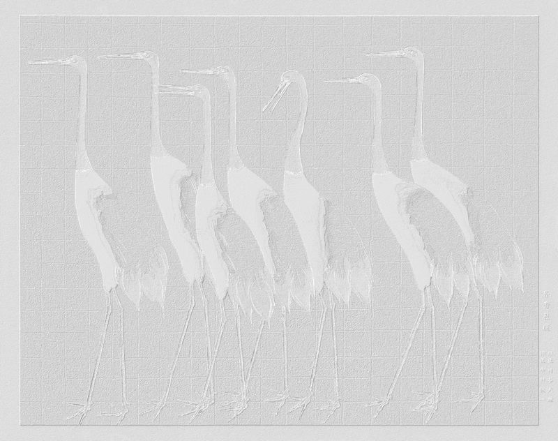 日本红冠鹤复古插图原作混音