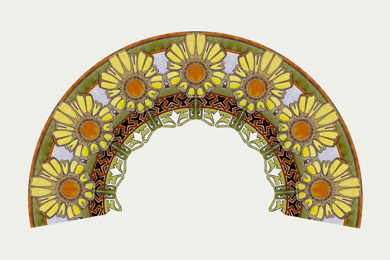 新艺术花卉图案装饰混合自阿尔方斯·玛丽亚·穆查的艺术作品