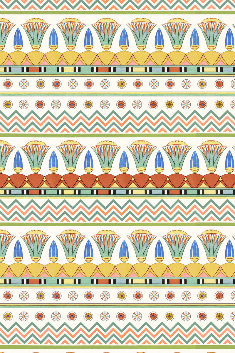 多色装饰埃及图案背景