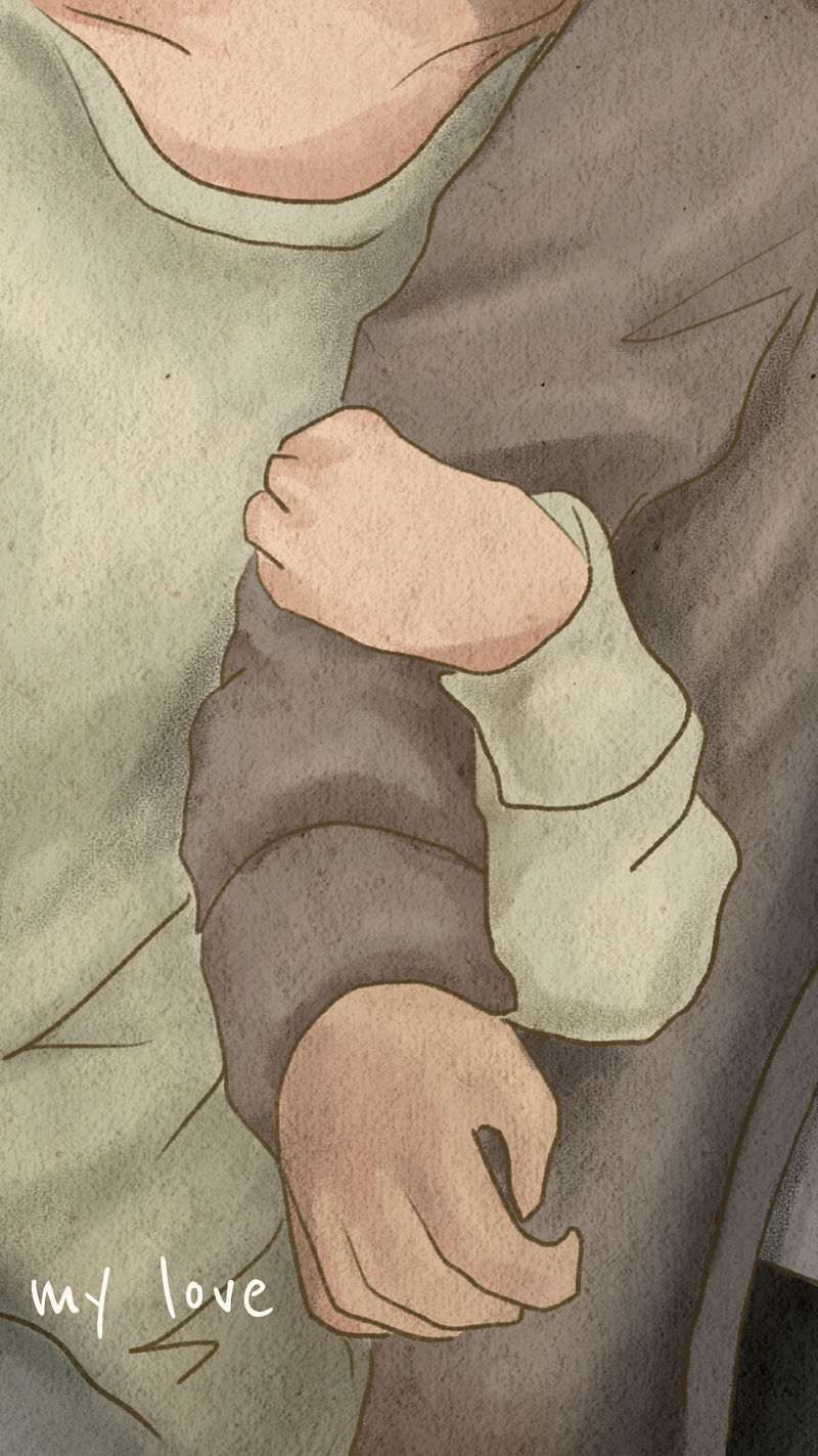 情人节的名言：我的女朋友拥抱男朋友'；s arm社交媒体故事