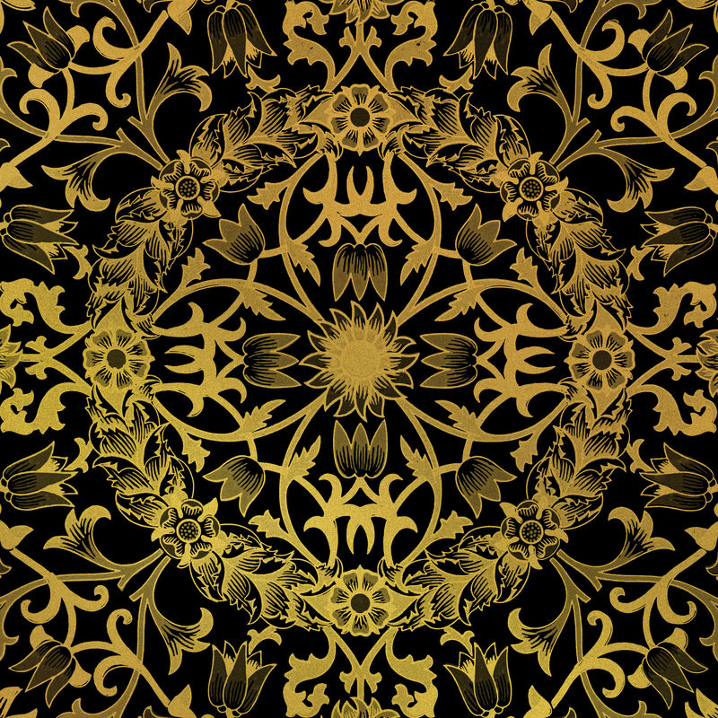 威廉·莫里斯艺术作品中的奢华植物图案混音