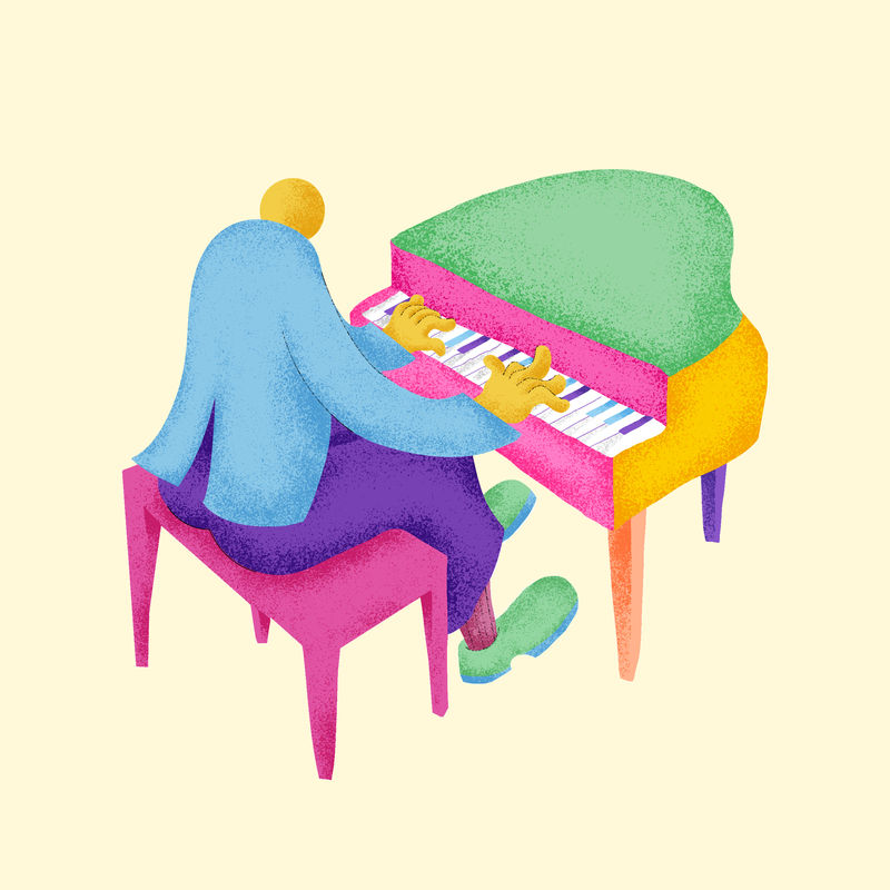 钢琴家彩色音乐家插图