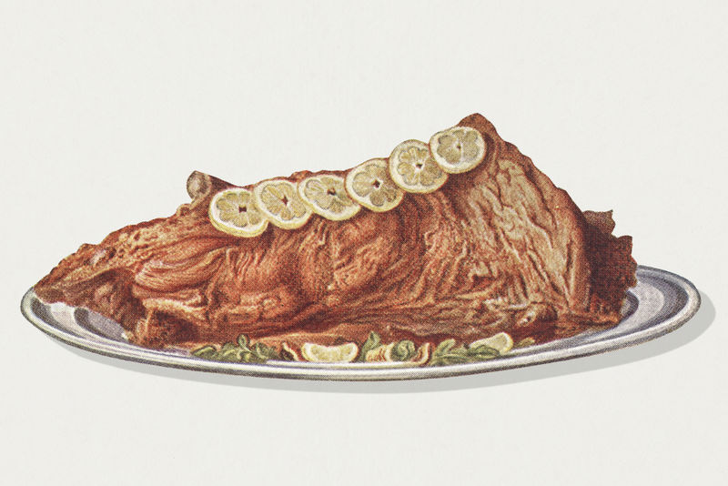 复古鹿肉臀部插图