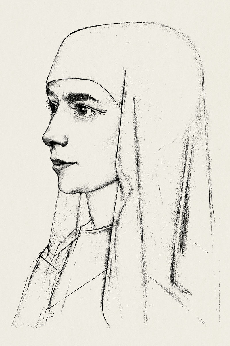 复古修女画由Jan Toorop的艺术作品混合而成