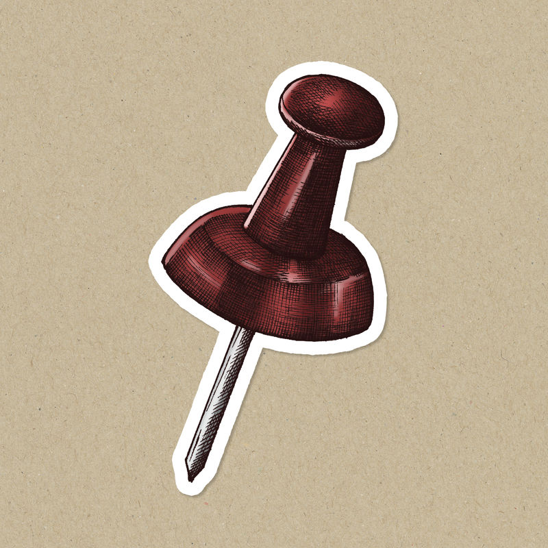 卡通剪贴针复古图标贴纸