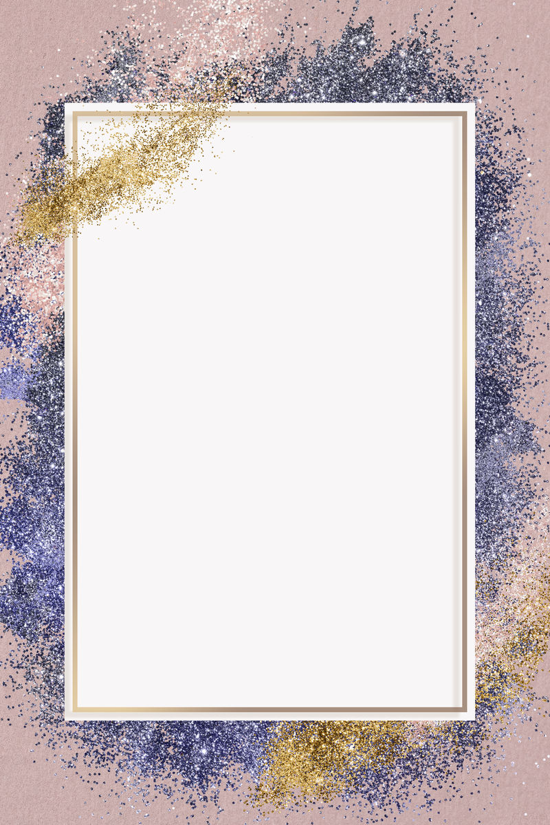 闪亮金边节日紫色闪光框