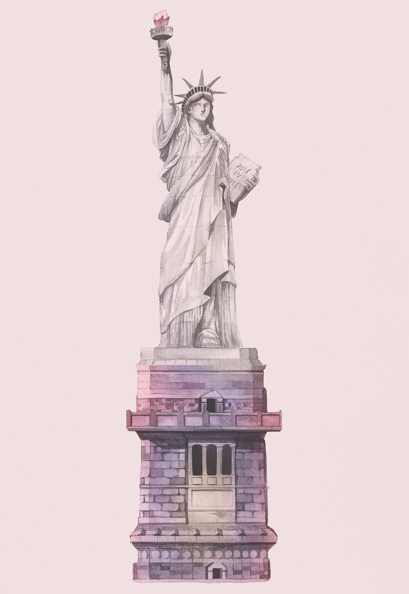 水彩画的女神像