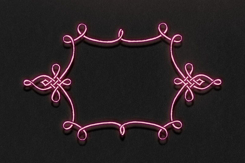 粉红色霓虹灯花丝边框