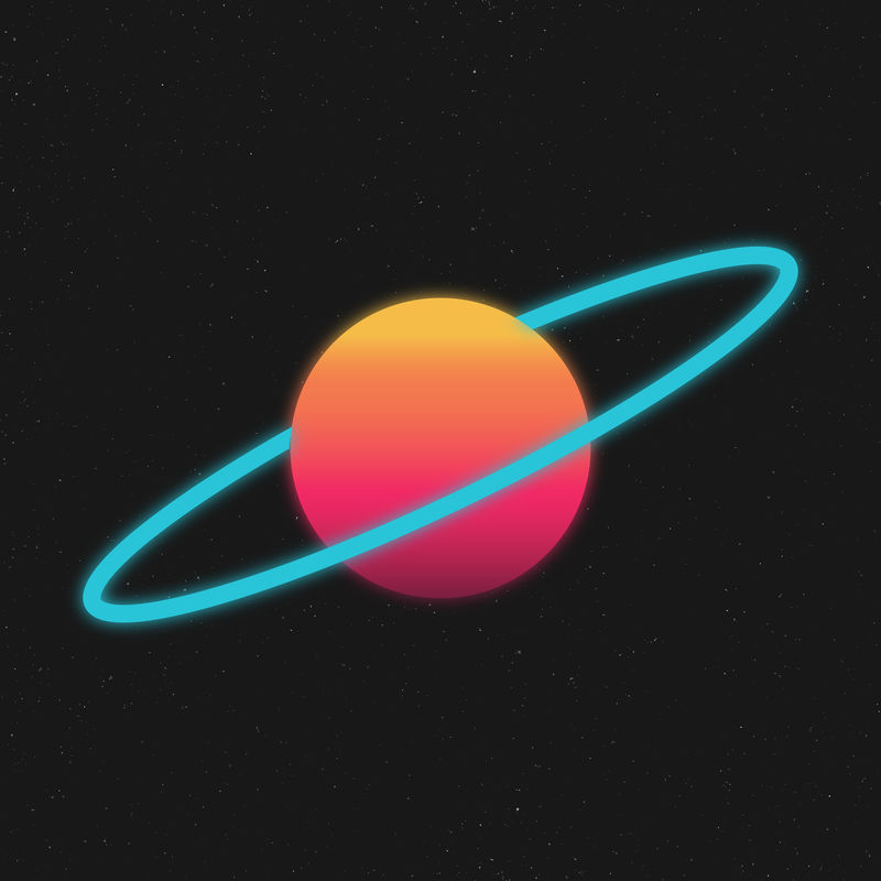 霓虹土星元素审美星球银河艺术