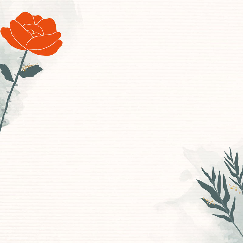 玫瑰和树叶的最小背景