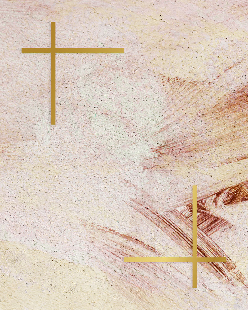 粉色画笔笔划图案背景上的金色框架