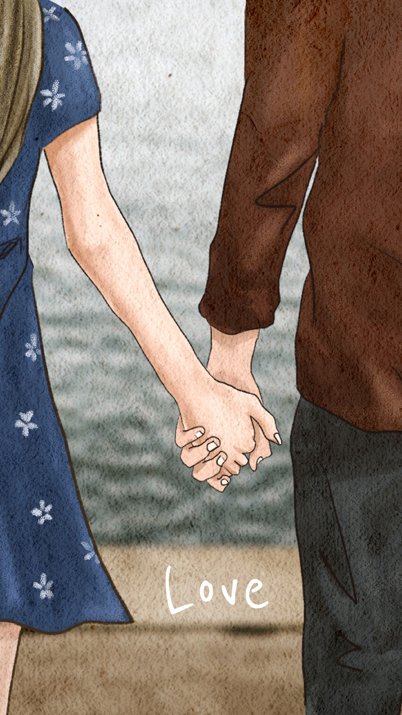 情人节名言爱情与情侣牵手社交媒体故事