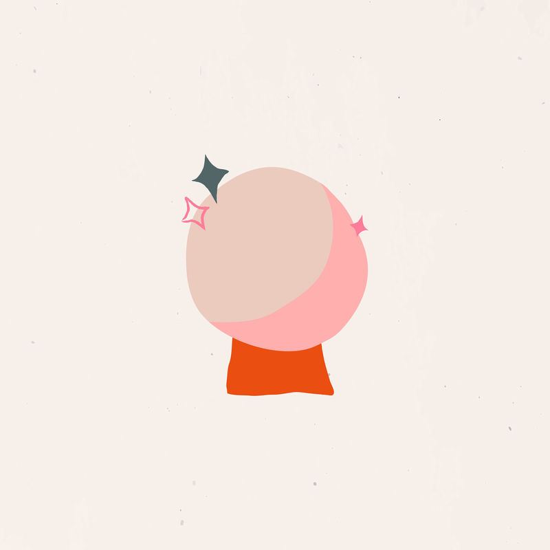 水晶球图标魔术手绘巫术插图