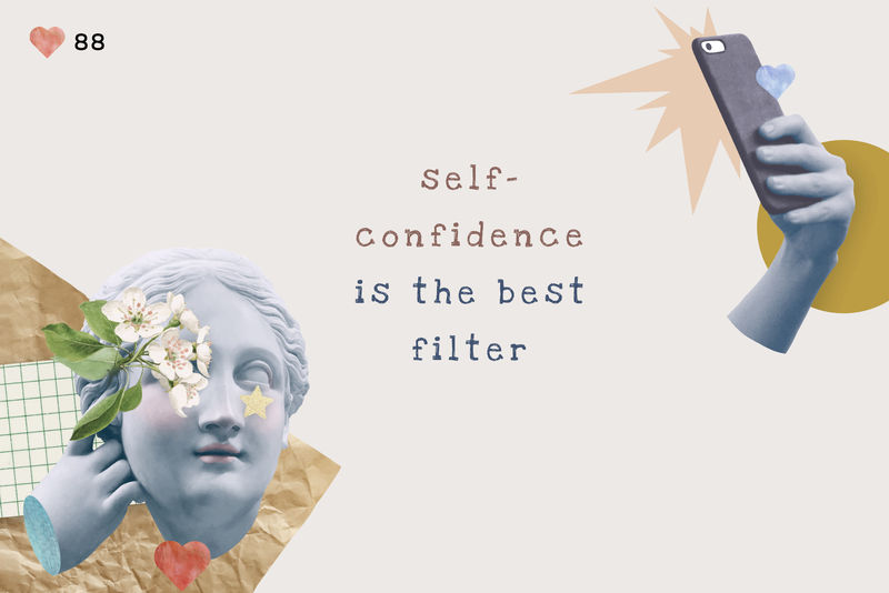 自爱引用审美社交媒体旗帜