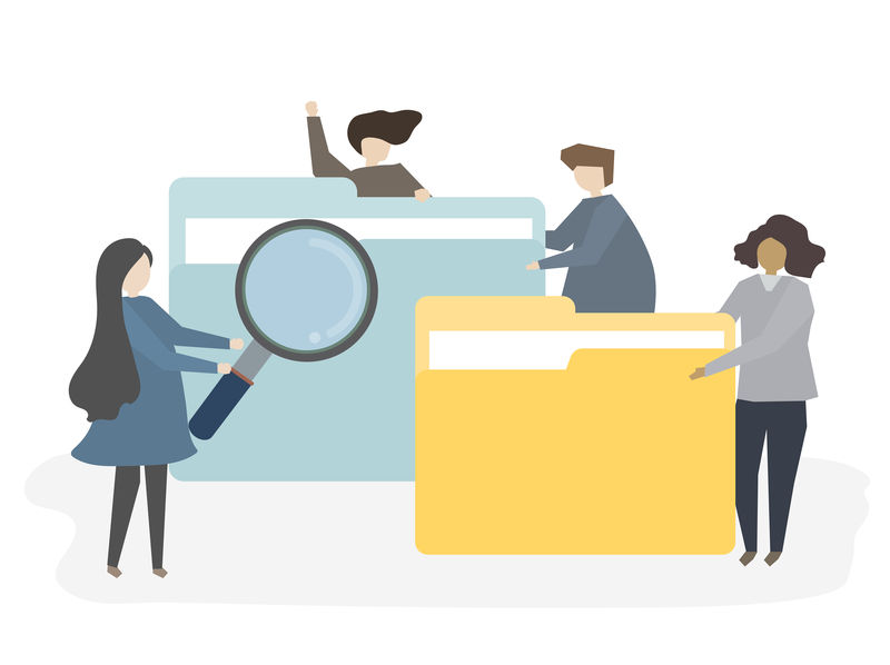 具有选定文件夹图标的人员