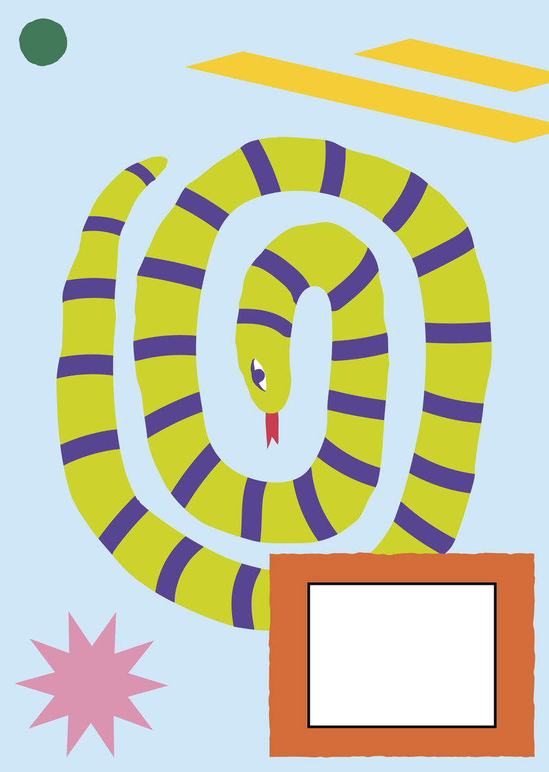 带文本框的复古蛇海报