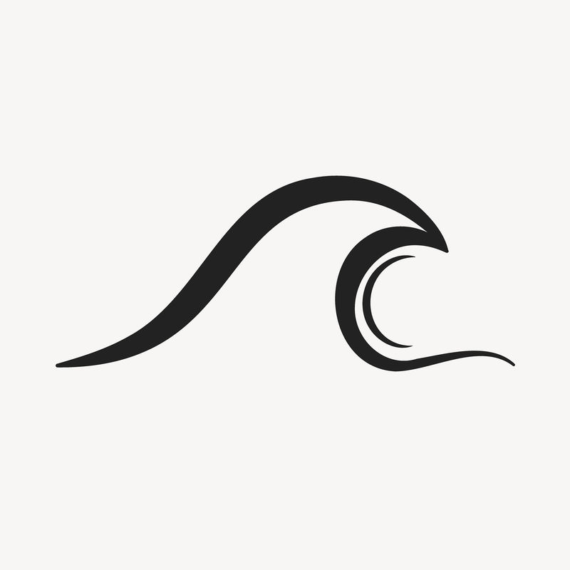 漩涡海滩波浪剪贴画简单的黑白水插图