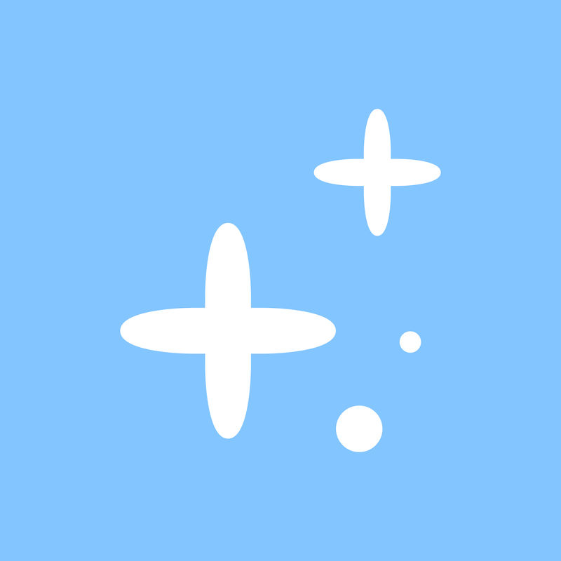 蓝色背景上简单样式的星星矢量闪烁图标