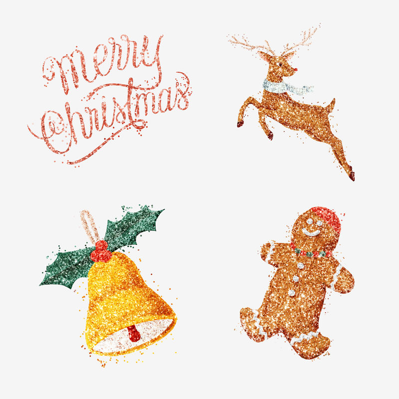 闪光圣诞插画手绘系列