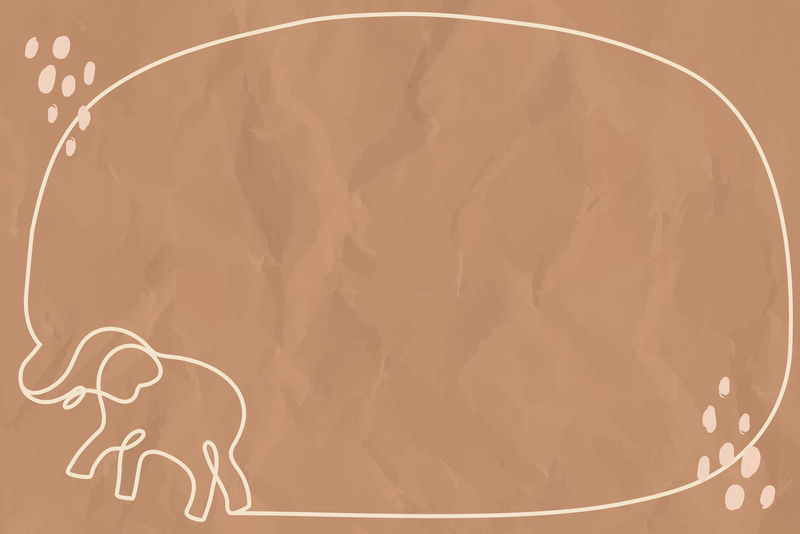 最小大象框架棕色背景