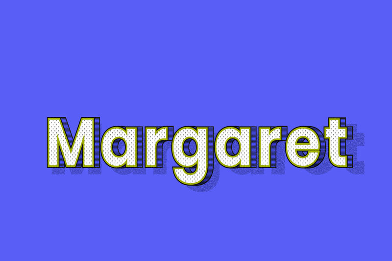 Margaret姓名字体阴影复古排版