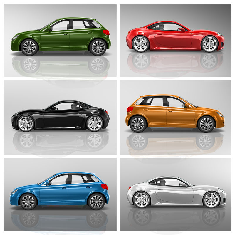 汽车交通三维插图概念