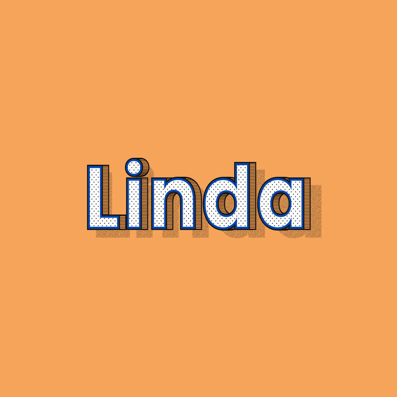 Linda name半色调阴影样式排版