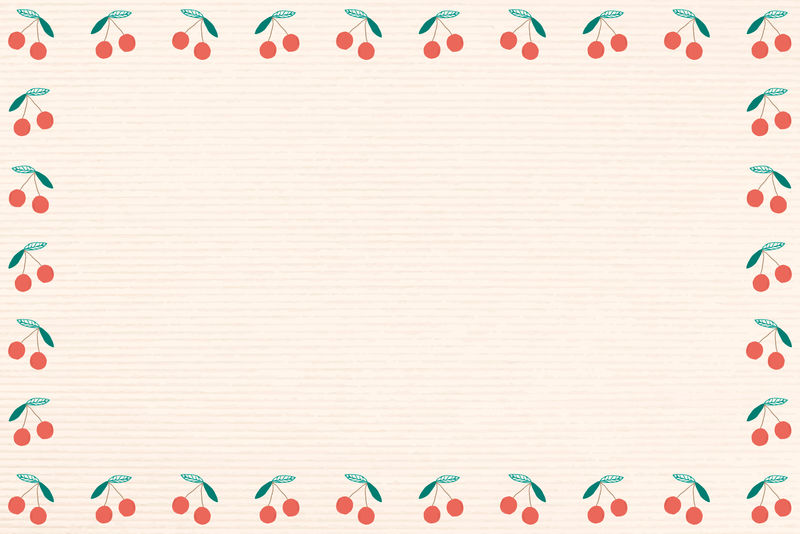 樱桃色边框米色背景框纸张纹理