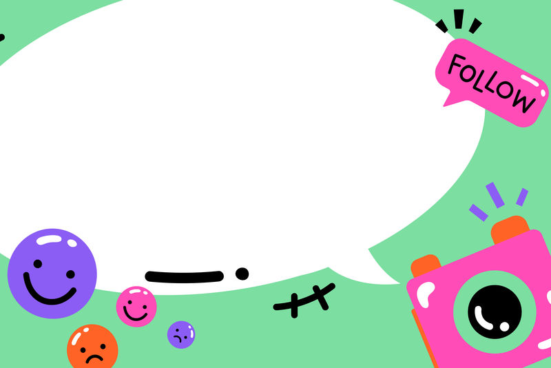 绿色语音气泡框带有跟随和摄像头图标