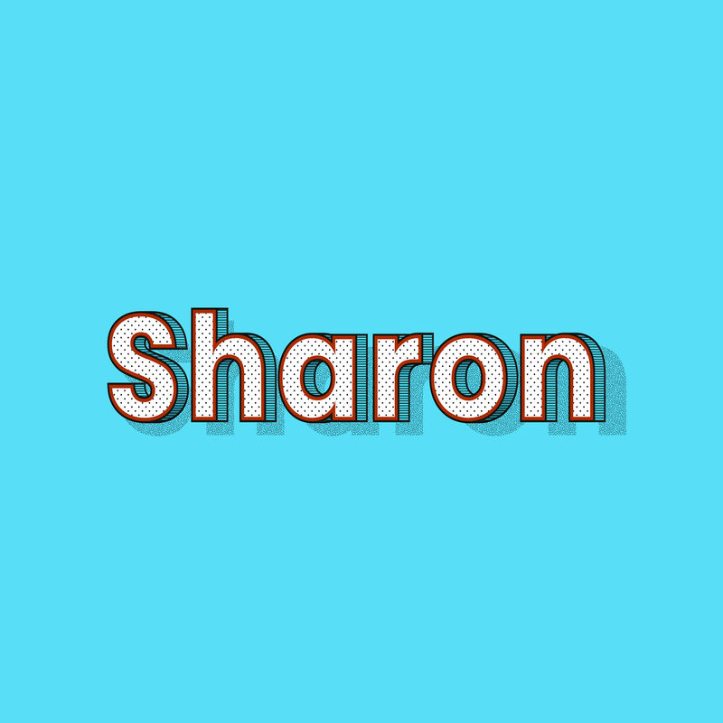 Sharon姓名字体阴影复古排版