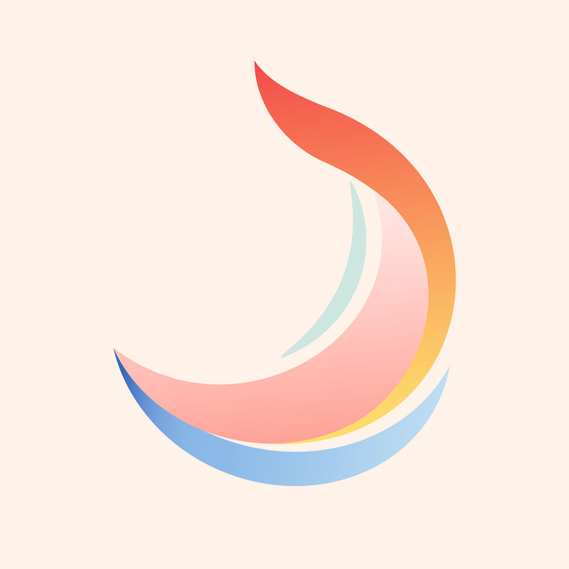 漩涡海浪剪贴画彩色粉彩设计中的审美水插画