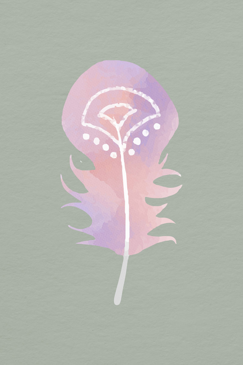 吉普赛波西米亚水彩羽毛部落设计