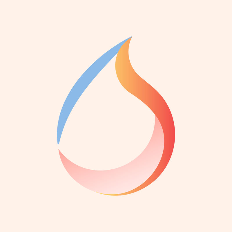 彩色平面设计中的水滴剪贴画审美环境图形