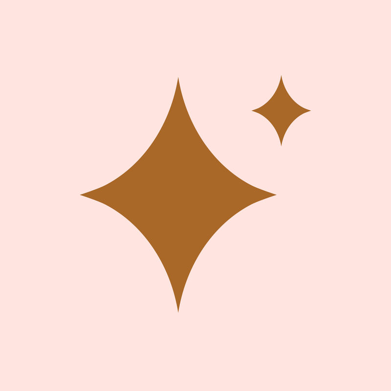 星星粉红色背景上平坦棕色的闪亮图标