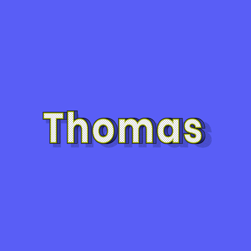 Thomas name半色调阴影样式排版