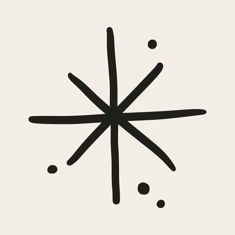 米色背景上涂满涂鸦风格的星星闪光图标