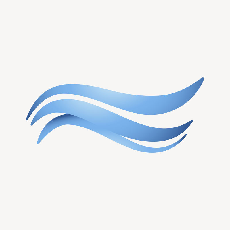 漩涡海滩波浪剪贴画蓝色渐变设计的水插图