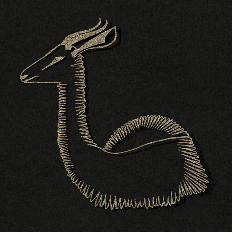 复古闪耀瞪羚艺术印花由塞缪尔·杰斯伦·德梅斯基塔的艺术作品混合而成