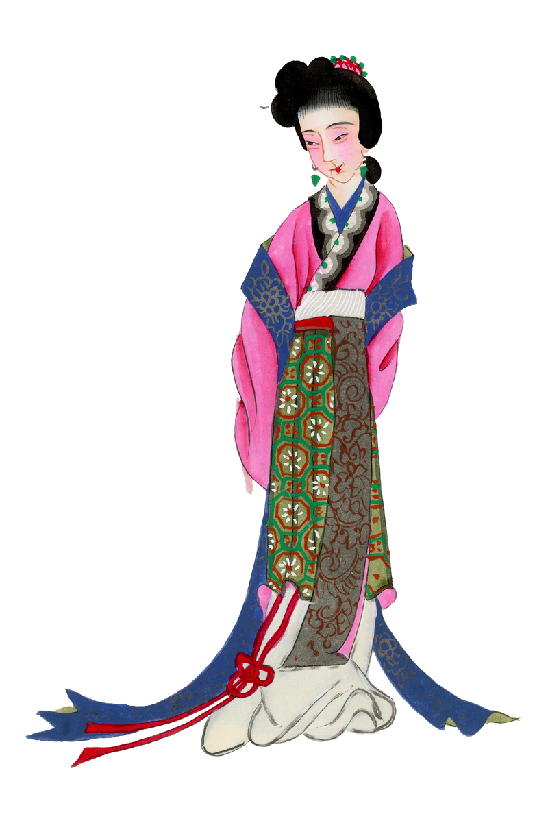 古女装png中国传统插画