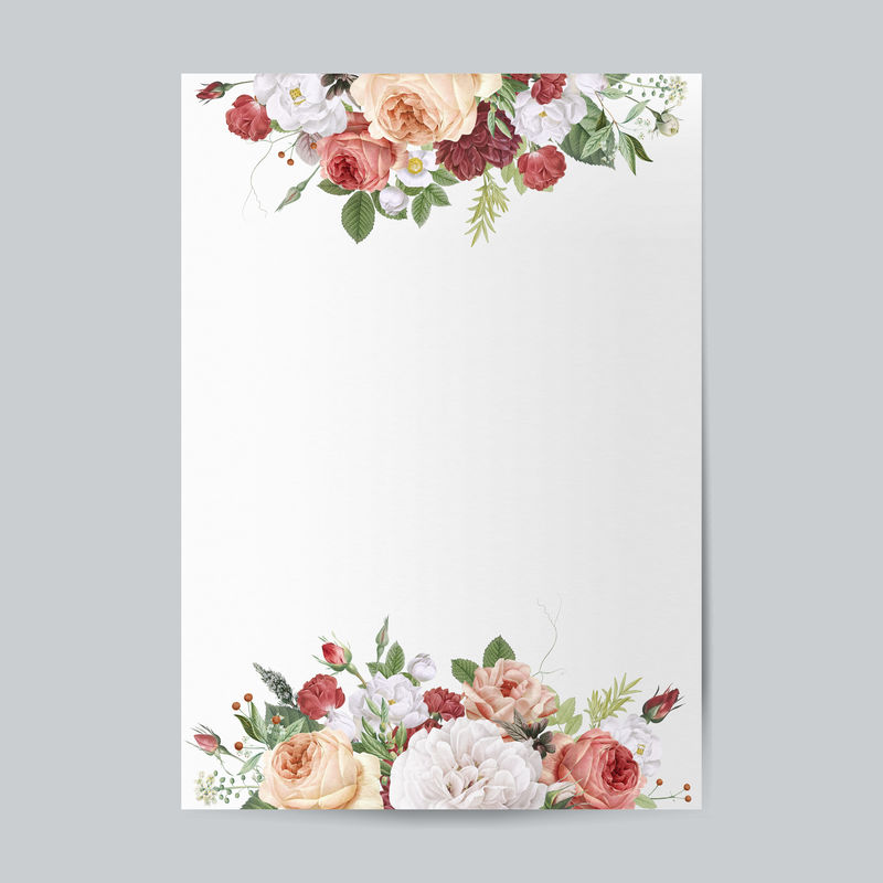 花卉婚礼请柬实物插图