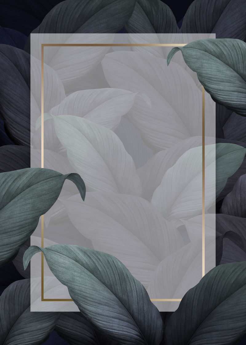 绿色热带树叶图案海报