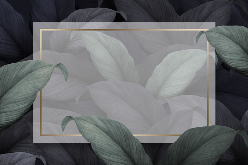 绿色热带树叶图案海报