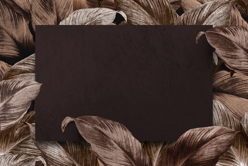 青铜热带树叶图案海报