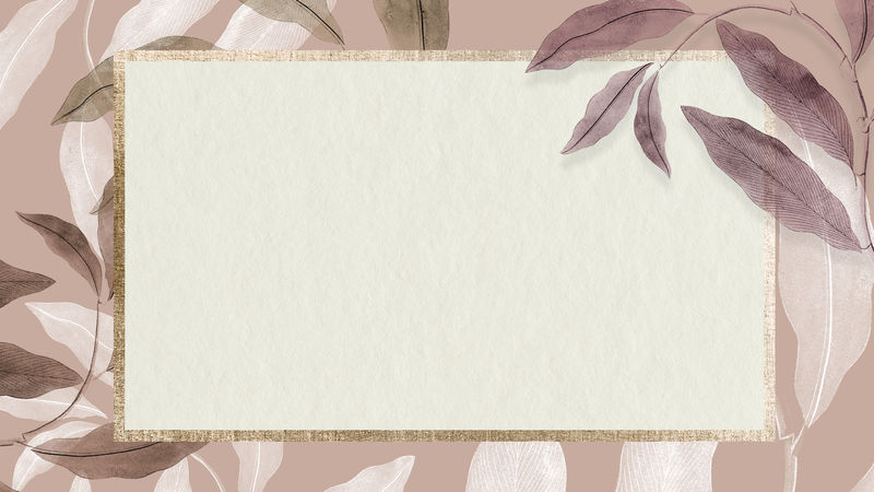 叶子背景模型上的金色框架