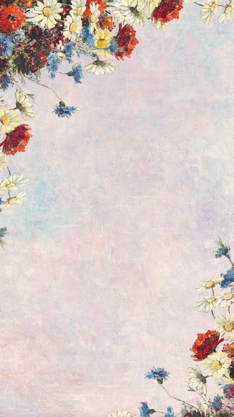 粉色花卉墙纹理背景插图