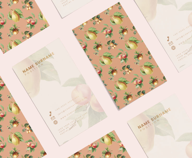 复古水果名片模板设置模型