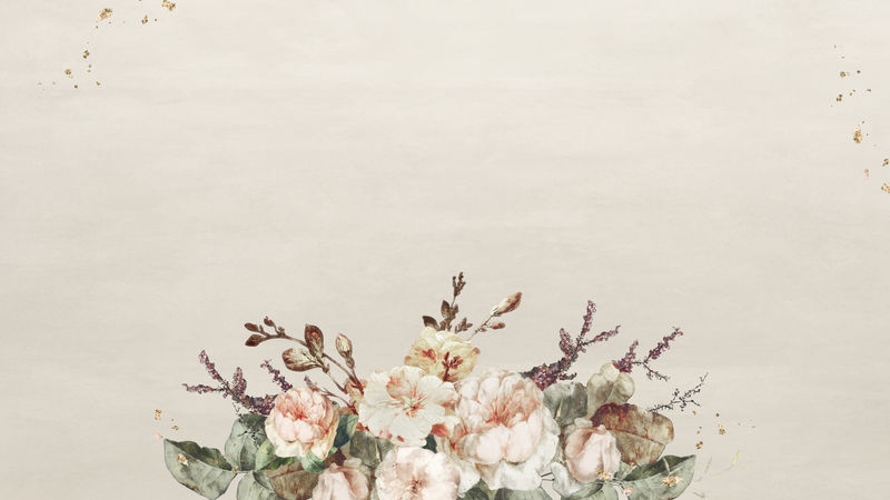 复古花卉框架模板